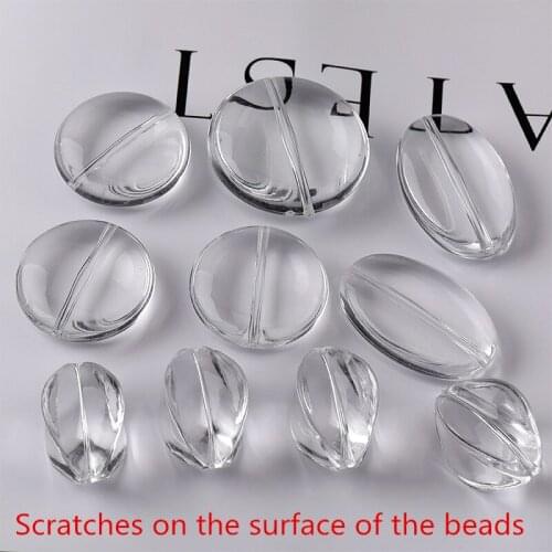 New 50pcs/lot geometry transparent rounds/ovals/irregular Straight hole beads Diy jewelry accessory