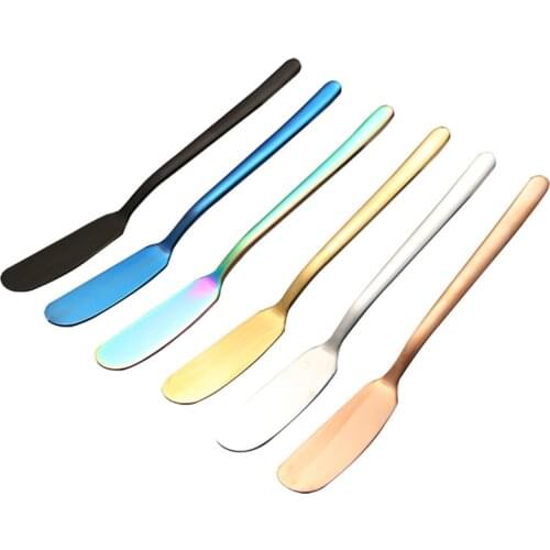 1PC Stainless Steel Jam Butter Knife Pointed Head Long Handle Cheese Cream Spreader Toast Cake Spatula Kitchen Accessories