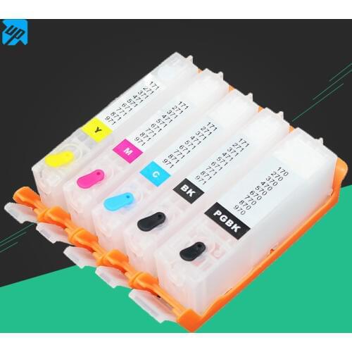 5pcs for canon 470 471 PGI-470 CLI-471 refillable ink cartridges For canon MG5740 MG6840 TS5040 TS6040 with auto reset chips