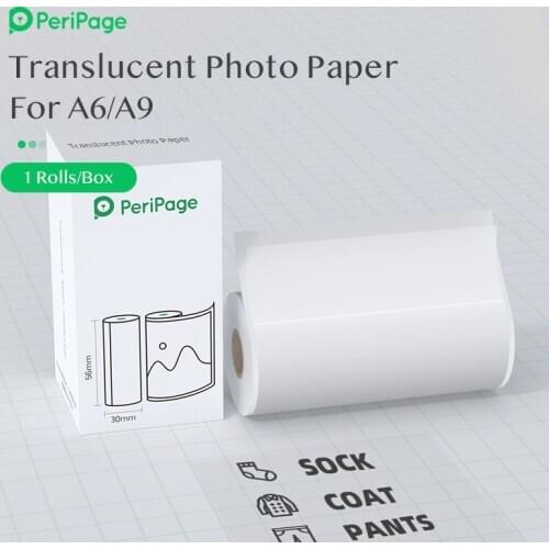 PeriPage Translucent Paper 56x30mm For Thermal Pocket Mini Printer A6 A8