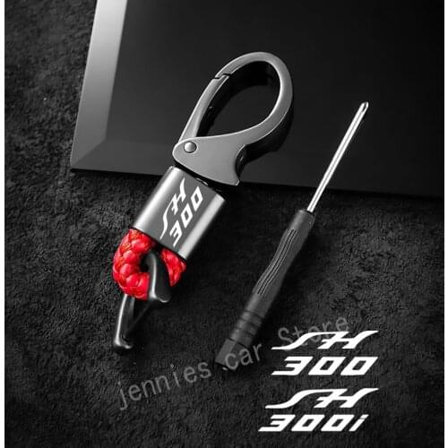 Custom logo hanging waist with metal leather cord keychain for Honda SH300 SH 300 SH300I SH 300I I motorcycle Accessories