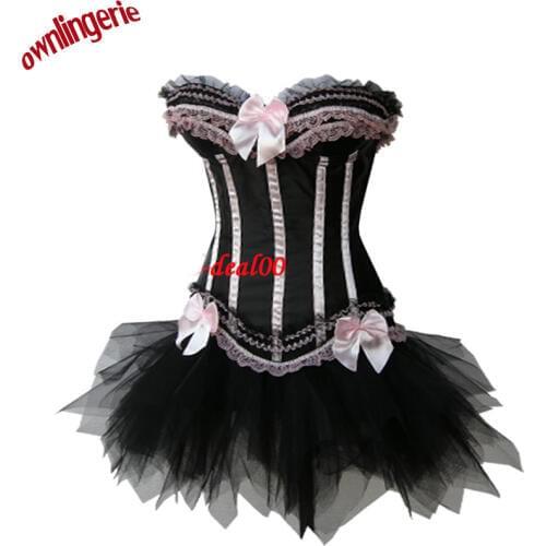 Stripe Satin Overbust Pattern Corset Sexy Lingerie Dress Corset Cheap price Free shipping Drop Shipping Corset and Tutu Skirt