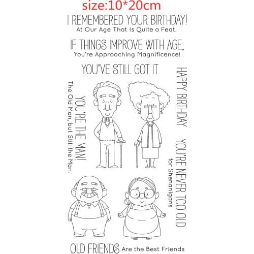 Elderly Couple Transparent Silicone Rubber Stamp And Die Sheet Cling Scrapbooking DIY Cute Pattern Photo Album Stamp
