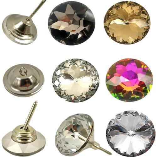 10pcs Crystal upholstery buttons furniture tacks nail Studs Pins 20mm Dia for soft bag Sofa bed Background decorative Accessory