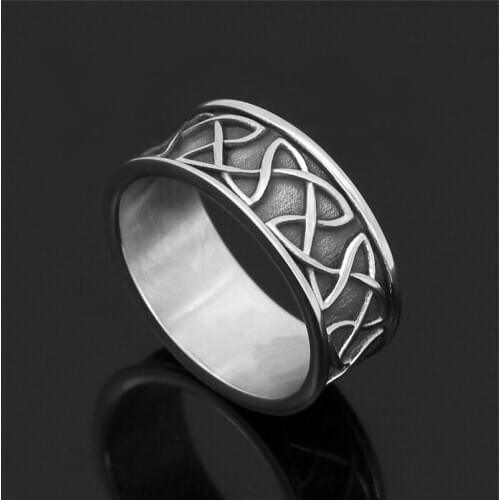 Retro Stainless Steel Romantic Pattern Women Finger Rings Men Accessories Simple Versatile Jewelry Viking Amulet Rune Solid Ring