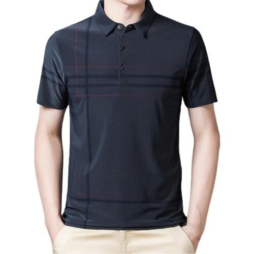 Mens Shirt Turndown Collar Skin-friendly Polyester Men Lapel Shirt for Party Streetwear Men Clothing Summer Thin Office Shirts