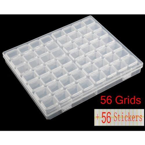 56 Grids Diamond Painting Accessories Box Jewelry Box Rhinestone Embroidery Crystal Bead Organizer Storage Case Container Tools