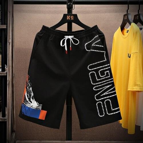 Summer Hip Hop Streetwear Beach Knee-Length Pants Casual Mens Shorts Trend Comfortable Drawstring Elastic Waist Short Pants 3XL