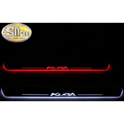 SNCN 4PCS Car LED Door Sill For Ford Kuga 2013 2014 2015 Ultra-thin Acrylic Dynamic LED Welcome Light Scuff Plate Pedal