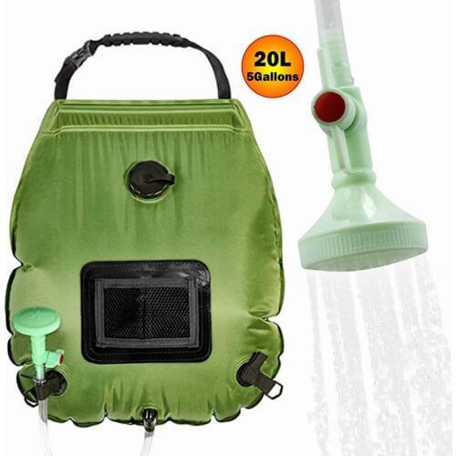 20L Solar Shower Bag Family Portable Beach Swimming Camping Hiking Cycling Solar Heated Bathing Shower Bag Wonderful Kits