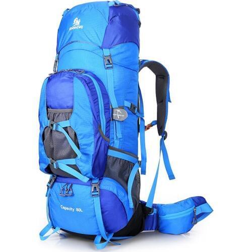 Climbing Outdoor Bags 80L Nylon External Frame hiking backpacks Unisex Travel waterproof man women Camping Trekking rucksack