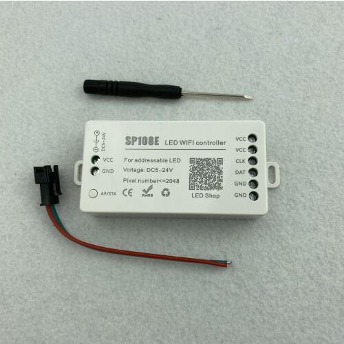 SP108E LED Wifi pixel Controller;mart APP Wireless Control IOS 10/Android 4.4 DC5-24V