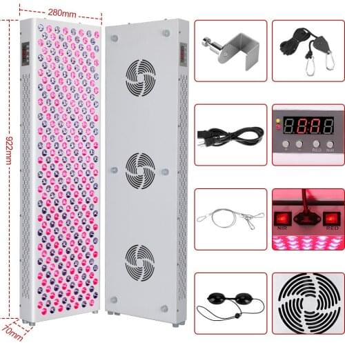 Red Light Therapy for Body 660 & 850nm Red & Near Infrared Light Device, 1000 watt 200 Dual Chip LEDs, Flicker Free No EMF devic