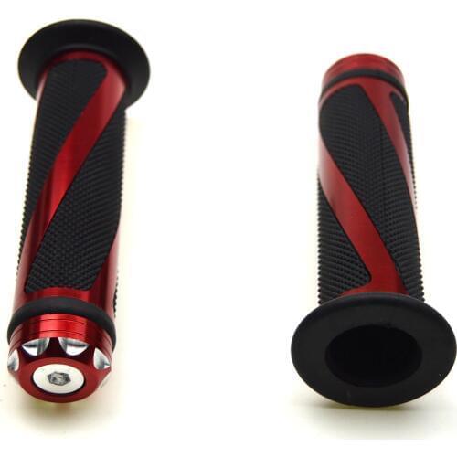 Universal Motorbike Hand Grips 7/8" Motorcycle CNC Machined Aluminum Grips None-Slip Gel Rubber Handle Handleba