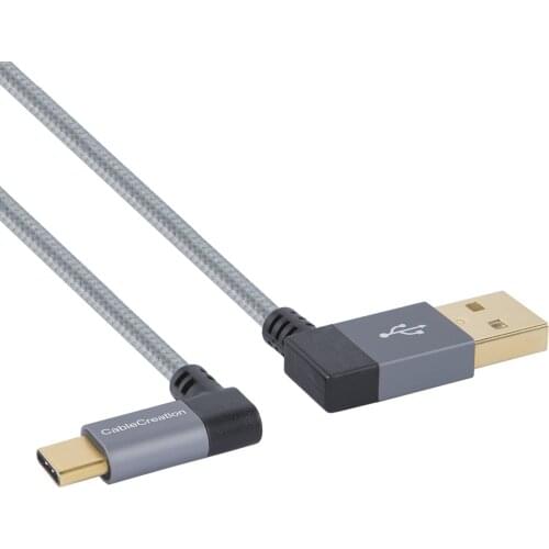 USB C to USB A Cable Left Angle, JORINDO 90 Degree USB Type C Braided Cable, Compatible New MacBook(Pro), Google Pixel XL, Nexus