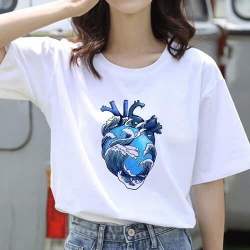 Women T Shirt 2021 Summer Short Sleeve Envirommental Protection Print Fashion Tee Shirt Oversize Ladies Female Clothing T-shirt