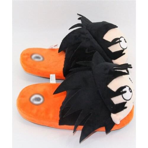 Winter Warm Cotton Slippers Women Men Anime Goku Cute Kigurumis Home Shoes Soft Anti-slip Plush Adult Fur Slipper