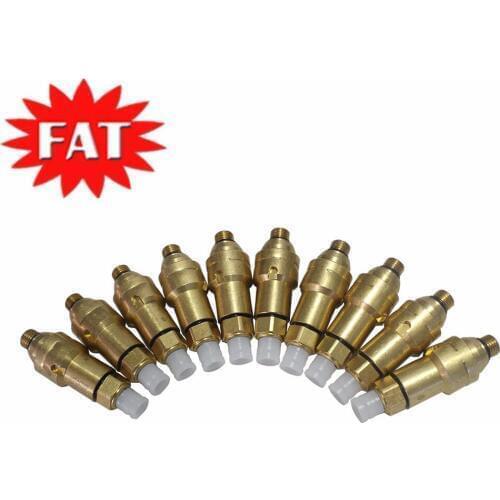10 Set For Jaguar XJ-Series 2004-18 Front Suspension Air Spring Bag Strut Pressure Valve & Air Line Hose Connector Brass Fitting