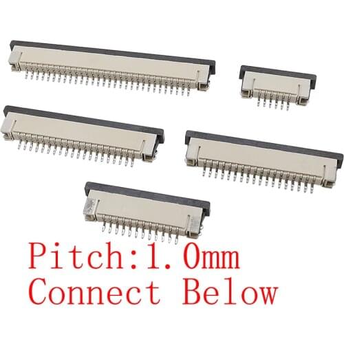 10Pcs/lot FPC FFC Flat Cable Connector 1mm Pitch Flexible Cables Socket 4P 6P 8P 10P 12P 14P 16P 18P 20P 24P 26P 30P 32Pin