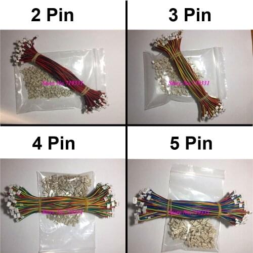 100 SETS JST 1.25mm 2 3 4 5 6 7 8 9 10 Pin Female&Female Connector plug with Wire Cable Double End Male Plug Cable