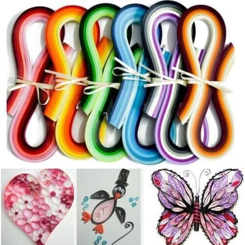 100pcs Stripes Quilling Origami Paper DIY Tool Hanmade Gift Create Decoration Pressure Relief Gift Gradient Color Craft Paper