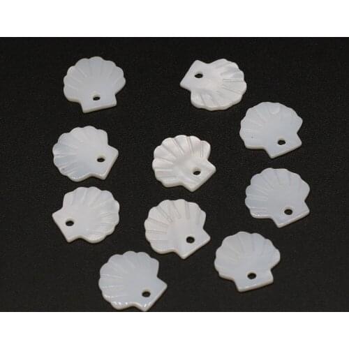 13mm Natural White Shell Charms Tree Freshwater Shells Beads Pendant DIY Handmade Necklace Earring Jewelry Wedding Decor 20Pcs