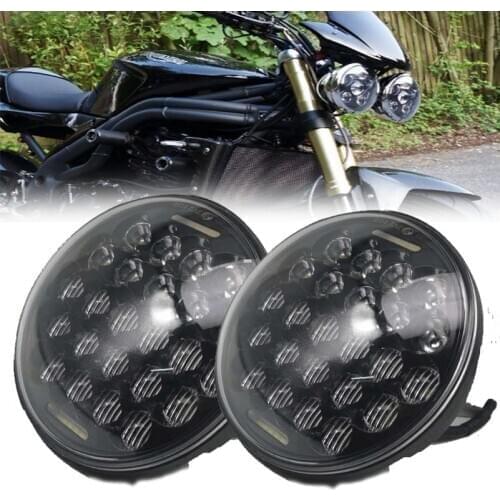2X Triumph Speed/Street Triple,T509,955,Speed 4,DRL LED 5.75'' Motorcycle Headlight for Yamaha Grizzly Twizy Datsun 620 Jaguar