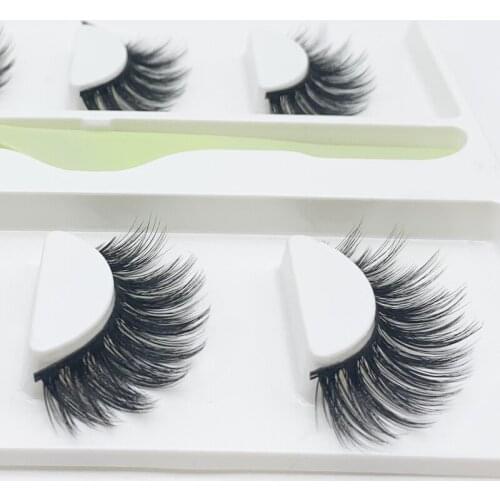 3 Pairs Faux Mink Eyelashes Natural Looking Makeup 3d False Lashes Cruelty Free Wispy Silk Eyelashes Reusable Cosmetic Lashes