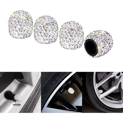 4Pcs/Lot Soft Clay Rhinestone Car Tire Valve Caps Diamond Shining Dustproof Caps Car Accessories