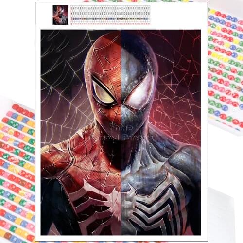Diamond Painting Marvel Spiderman Venom Cartoon 5D Hobby Full Square Round Drill Art DIY Rhinestone Mosaic Kit Mural Home Decor