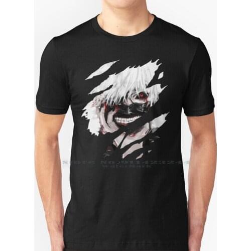 Anime Kaneki Ken T Shirt 100% Pure Cotton Anime Manga Tokyoghoul Kaneki Ken White Haired One Eyed Ghoul Tokyo Ghoul Root A