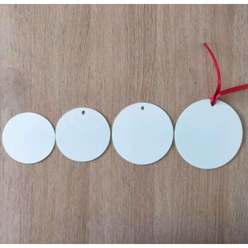 100pcs Christmas Decorations Sublimation DIY White Blank Aluminum Circle Shaped Festive Oranments