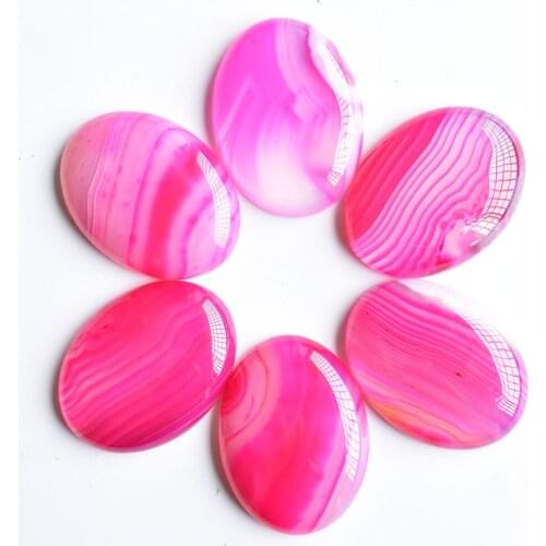 Free shipping 6pcs/lot Wholesale 30x40mm natural red stripe onyx Oval CAB CABOCHON beads for jewelry accessories making