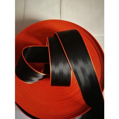 Black-Orange Doublecolor 30Meter Car Seat Belt Webbing Universal Car Personalized Modification Seat Belt Webbing Accessories
