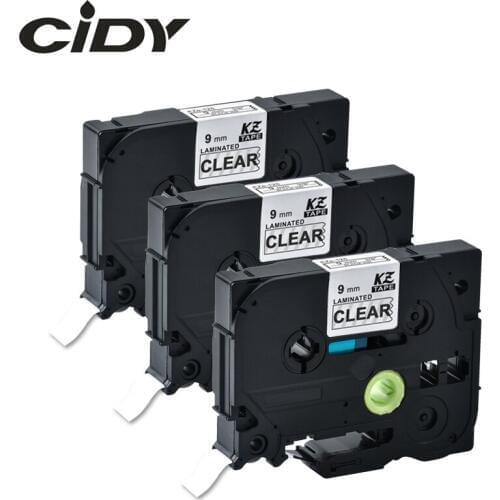 CIDY 3pcs white on clear cassette ribbons tz Compatible TZe125 TZe 125 TZ125 TZ 125 p touch laminated tape for brother printer
