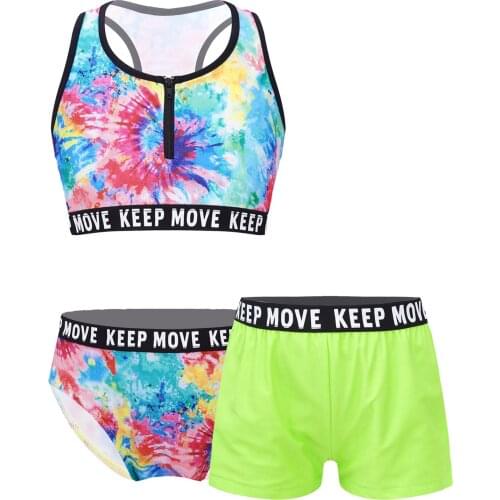 Kids Girls Swimsuits Summer Brazilian Swimming Suit Swimwear 3Pcs Tops Briefs Shorts Bikinis Set Bathing Suits Beachwear Set