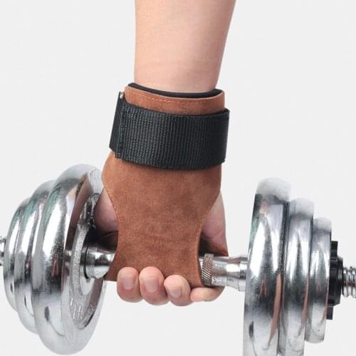 Fitness Gloves Anti-slip Dumbbell Leather Anti-skid Training Handle Large Area Full Palm Protective Pad Raised Enhance Grip