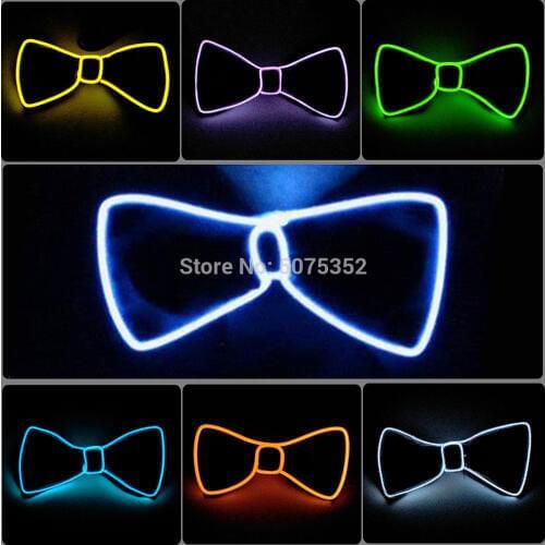 Wedding Party Decor Glowing Bow Tie Men Flashing Bowties Neon Light Up EL Necktie Costume Props Suit Bow Ties
