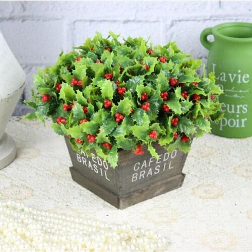 1 bunch/6 branches artificial plant flower arrangement Berry bunch small bonsai home living room balcony plant decoration