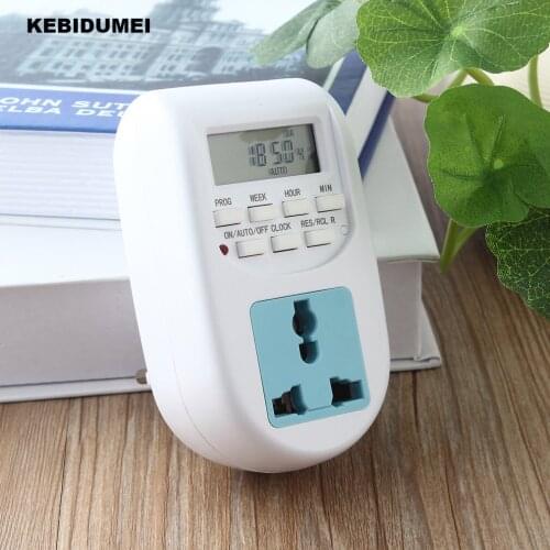 KEBIDUMEI EU Plug Switch Smart Digital Timer Energy Saving Timer Programmable Electronic Timer Socket Switch Kitchen Switch