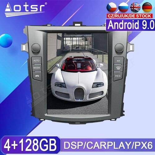 4+128G For Toyota Corolla Android Radio Tape Recorder 2007-2013 Car Multimedia Player Stereo Head Unit PX6 Tesla GPS Navi Audio