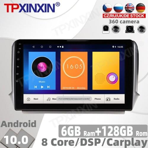128G Android 10.0 For Peugeot 2008 208 2011-2019 Radio Multimedia Video Player Navigation GPS Accessories Auto 2 din 2din no DVD
