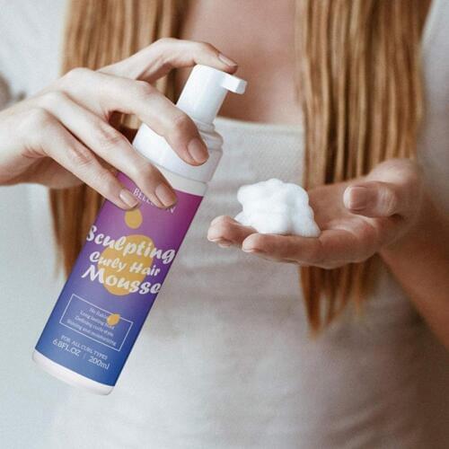 200ml Strong Hold Hair Mousse Curly Hair Mousse Styling Define Curly Hair Finishing Anti-Frizz Fixative Hair Foam Mousse