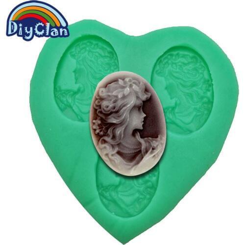 New arrival Silicone molds for cake decorating dame fondant mold girl style chocolate candy soap mould kitchen baking F0590MR35