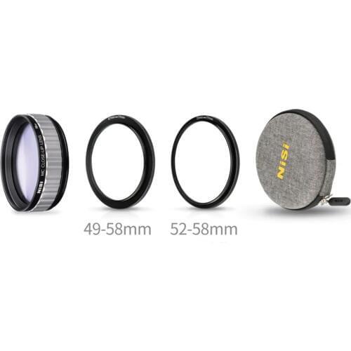 NiSi MC Close Up Lens Macro lens 58mm with 49-58 52-58 Adapter Ring for Canon 100mm Nikon 105mm Sony 90mm Camera lens