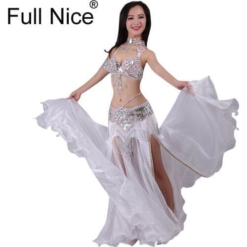 New Performance Dancewear Bellydance Clothes Professional Women Egyptian Belly Dance Bra Belt Skirt Oriental Beaded Belly Dance