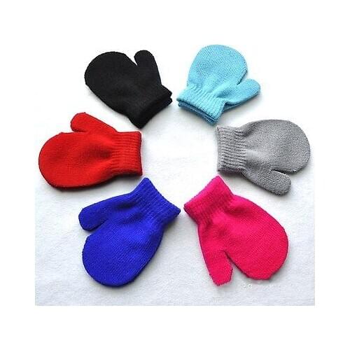 Baby Gloves Baby Toddler Red Mittens Gloves Boys Girls Solid Winter Kids Gloves 7Colors