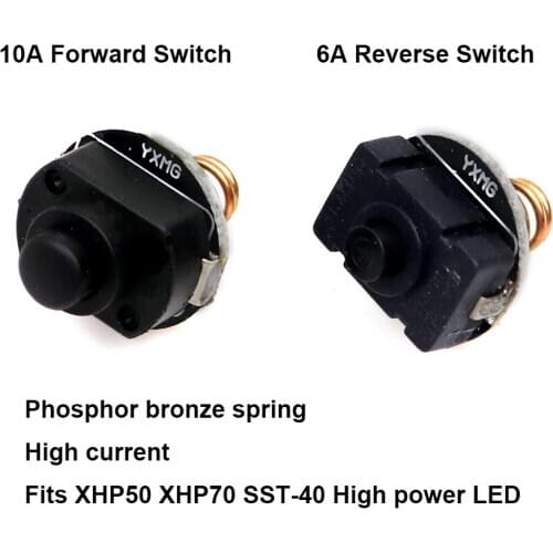 20mm High current 6A Reverse 10A Forward Clicky Switch for XHP50 XHP70 SST40 high power LED Flashlight phosphor bronze spring