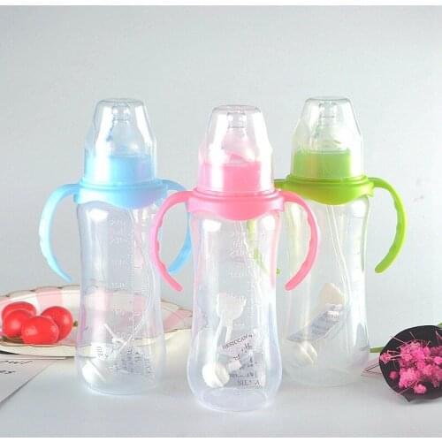 Plastic Baby Bottle Caliber 240ml Automatic Straw With Handle Biberones Para Bebe Mamadeira Feeding Milk Bottles Straw Cup