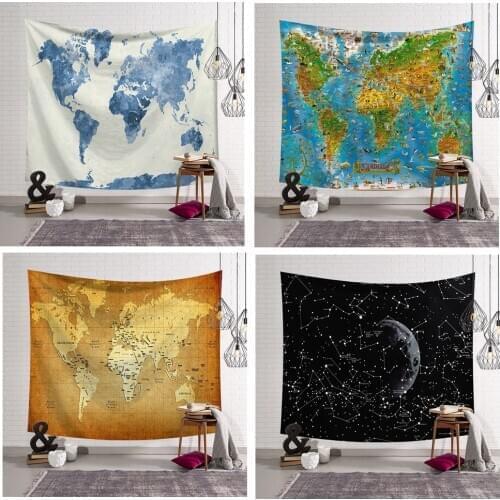 Beach Throw Camping Traveling Yoga Rug Paisley Wall Hanging hippie boho decor tapestry Gobelin Camping World map print Tapestry